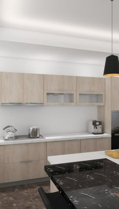 Frameless Door And Drawer Natural Melamine M001