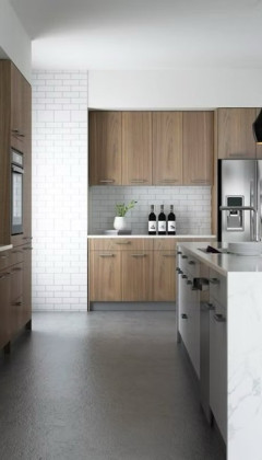 Frameless Door And Drawer Walnut Melamine M002